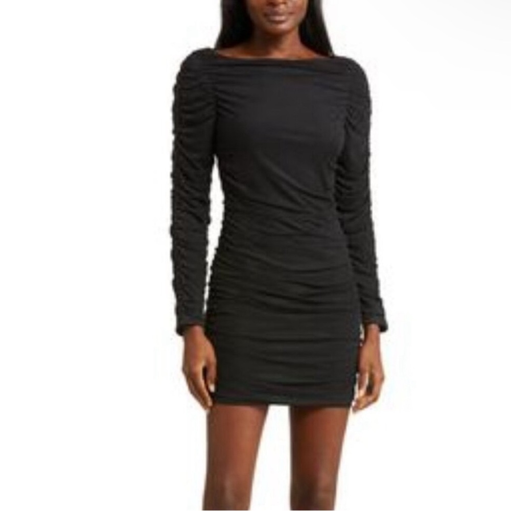 Open Edit Ruched Long Sleeve Minidress, Sz Small NWOT